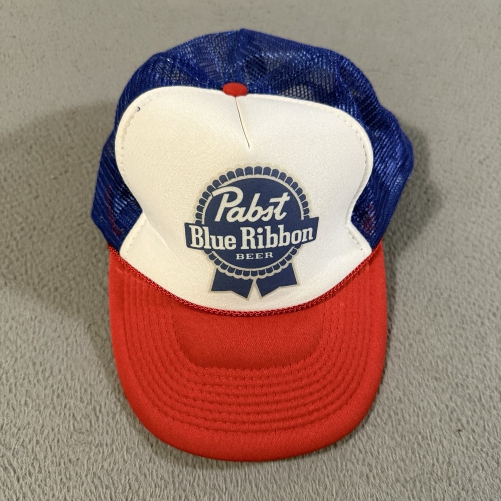Vintage Pabst Blue Ribbon PBR Beer Baseball Cap Mesh Snapback Trucker Hat Mesh